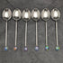 Vintage Sterling Silver Teaspoon Set of 6 Opal Decorated Case